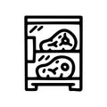 meat fridge line vector doodle simple icon Royalty Free Stock Photo
