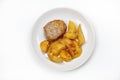 Meat With Fried Potatoes Royalty Free Stock Photo