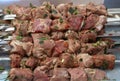 Meat is grilled Schaschlik Royalty Free Stock Photo