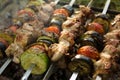 Meat and grilled vegetables. Barbecue. Royalty Free Stock Photo