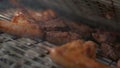 Meat grilling. Pices on grill grate. Slow motion