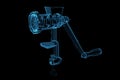 Meat grinder 3D X-Ray Blue