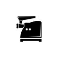 Meat Grinder, Electric Mincer, Chopper. Flat Vector Icon illustration. Simple black symbol on white background. Meat Grinder