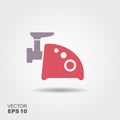 Meat grinder icon drawing in flate style. Simplicity pictogram of kitchen equipment. Royalty Free Stock Photo