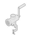 Meat grinder isolated. mincing machine. hasher. Vector meat-chopper