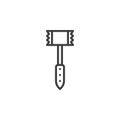 Meat hammer line icon