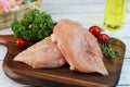 Fresh chicken breast meat in japan.