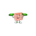 Meat with holding money character on white background