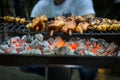 Meat On The Hot BBQ Grill Royalty Free Stock Photo