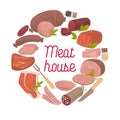 Meat house delicatessen vector poster