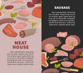 Meat house and sausage promotional vertical banners set