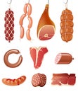 Meat icons Royalty Free Stock Photo
