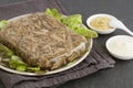 meat jelly. beef aspic. Royalty Free Stock Photo