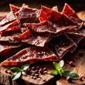 Meat jerky dried cured preserved meat, snack