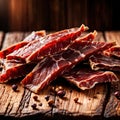 Meat jerky dried cured preserved meat, snack