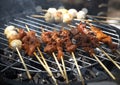 Meat kebab on bbq