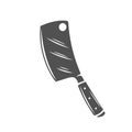 Meat kitchen cleaver, butcher knife silhouette glyph icon