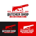 Butchery Meat Knife Logo Design Template