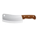 Meat knife on white. Cleaver steel axe side view Royalty Free Stock Photo