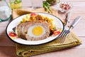 Meat Loaf with egg Royalty Free Stock Photo