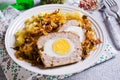 Meat Loaf with egg Royalty Free Stock Photo
