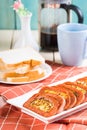 Meat loaf with fried scrambled egg with cabbage Royalty Free Stock Photo