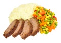 Meat Loaf And Mashed Potato Meal Royalty Free Stock Photo