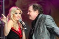 The Late Meat Loaf duets with his blonde backing singer on tour in the UK in 2013 Royalty Free Stock Photo