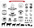 Meat logos, labels, charts and design elements Royalty Free Stock Photo