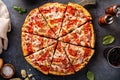 Meat lover pizza with pepperoni, ham and sausage Royalty Free Stock Photo