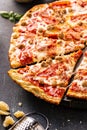 Meat lover pizza with pepperoni, ham and sausage Royalty Free Stock Photo