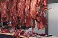 Meat hanging at a market in Lima Peru Royalty Free Stock Photo