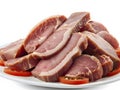 Meat Medley: Artfully Isolated Sliced Meats for Gastronomic Pleasure