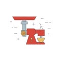 Meat mincer isolated line icon.