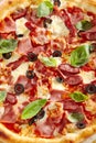 Meat Mix Pizza with Parma Ham Royalty Free Stock Photo