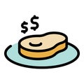 Meat for money icon vector flat