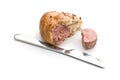 Meat pate and bun Royalty Free Stock Photo