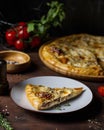 Meat pie from Dagestan cuisine on a plate