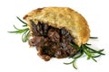 Meat Pie with Rosemary, cut, Isolated on. White Royalty Free Stock Photo