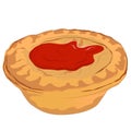 Meat Pie with Tomato Sauce Royalty Free Stock Photo