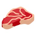 Meat piece icon, isometric 3d style