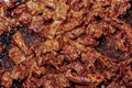 Meat pieces beef chicken assorted meat delicious hot food base closeup background