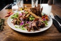 Meat platter for two served on a plate in restaurant Royalty Free Stock Photo