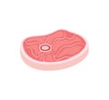Meat Pork Slice with Streaks Vector Illustration