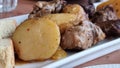 meat potatoes bread sauce food greek
