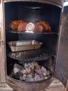 Meat Prepared Smoked In Barbecue Smoker