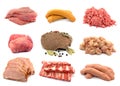 Meat products in a collage Royalty Free Stock Photo