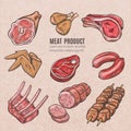 Meat Products Color Sketches