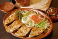 Meat quesadilla with side salad