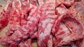 Meat raw Food - Close up pork rips in market Royalty Free Stock Photo